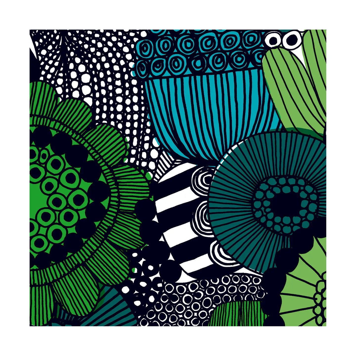Lautasliina Marimekko Siirtolapuutarha sinivihreä 33cm