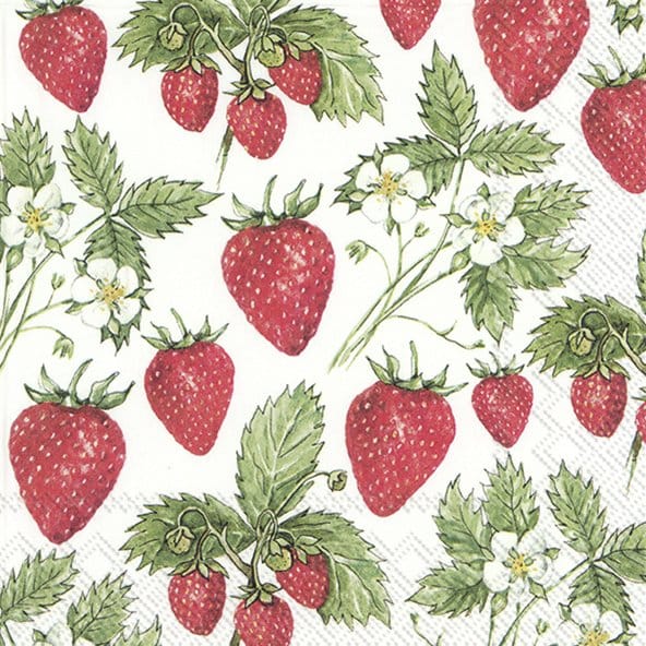 Lautasliina Delicious Strawberries 33cm