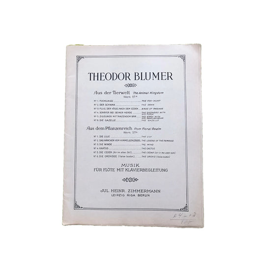 Nuotit Theodor Blumer Aus der Tierwelt Aus dem Pflanzenreich huilulle ja pianolle