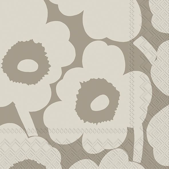 Marimekko Unikko Linen/Cream lautasliinat 33 cm
