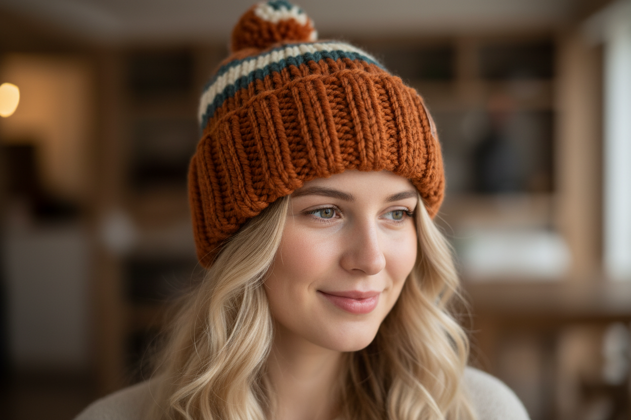 Vaihda kotistorehelsinki.fi sivustolta AITOO-myssy kuvan naiselle