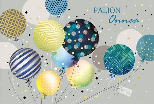 2-osainen onnittelukortti – Paljon onnea | Pop-up ja foliopainatus