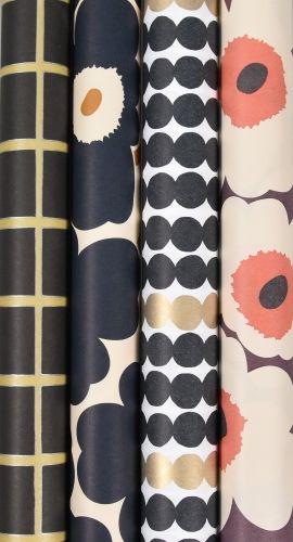 Lahjapaperi Marimekko eri värejä