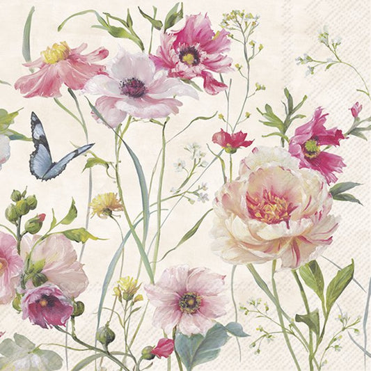 Lautasliina Living Wildflowers light rose