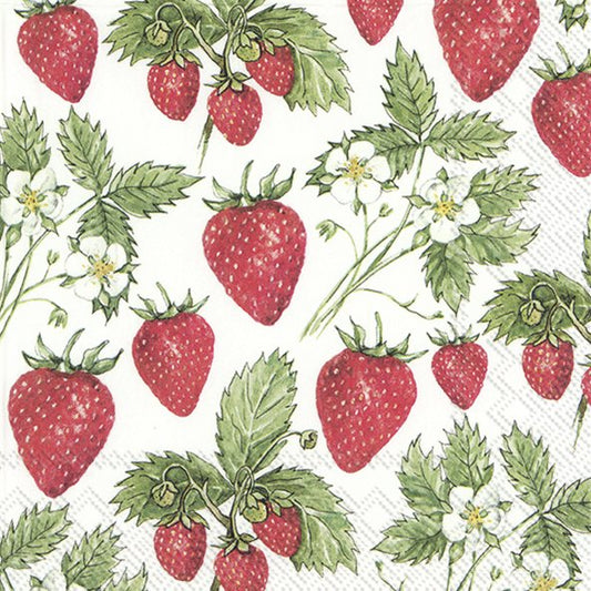 Lautasliina Delicious Strawberries 33cm