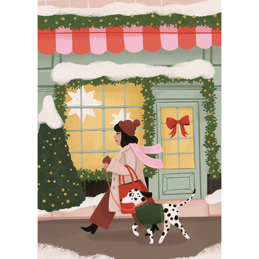 2-osainen joulukortti Joulukatu