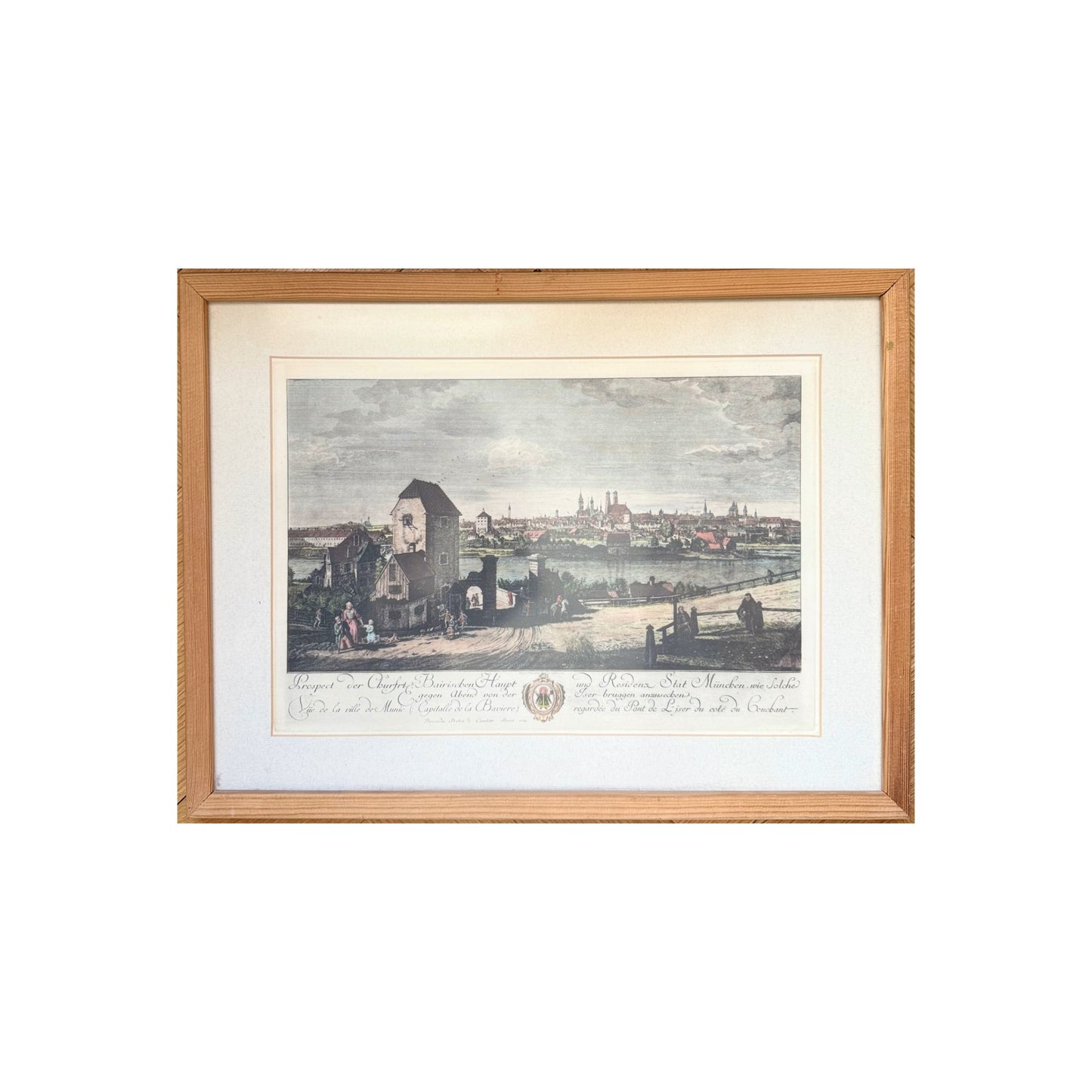 Gravyyri Näkymä Munchenin kaupungista 1761