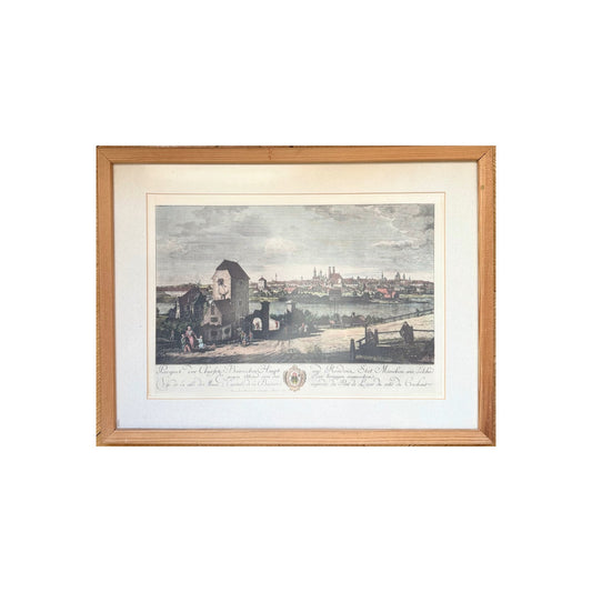 Gravyyri Näkymä Munchenin kaupungista 1761