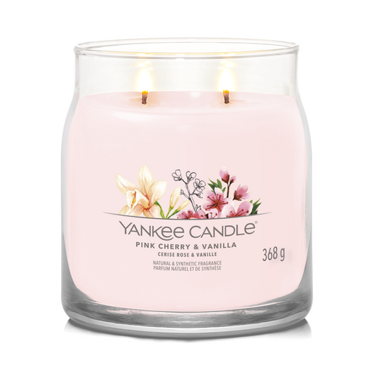 Yankee Candle Signature Pink Cherry & vanilla – Medium Jar Kynttilä