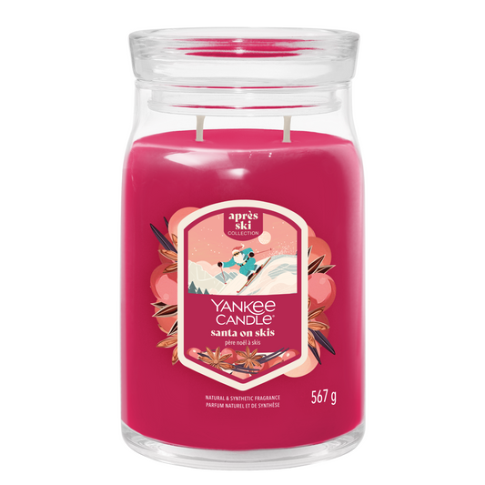 Yankee Candle Signature Santa on skis large tuoksukynttilä